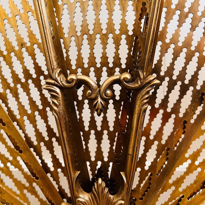 20th Century French Brass Fan Firescreen - Must-Have Fireplace Home Decor